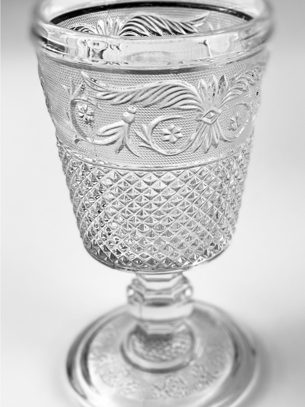 Set of 4 Vintage Duncan And Miller Sandwich Clear Goblets ( 1925- 1955 )